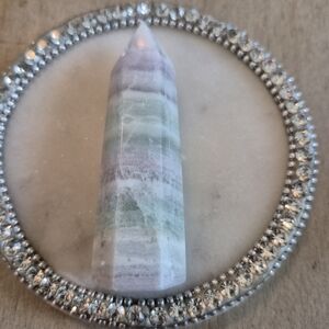 Natural Fluorite Crystal Point Obelisk Tower #R